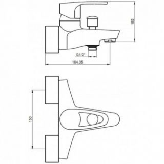 Смеситель для ванны с душем KAISER Luxor 32022